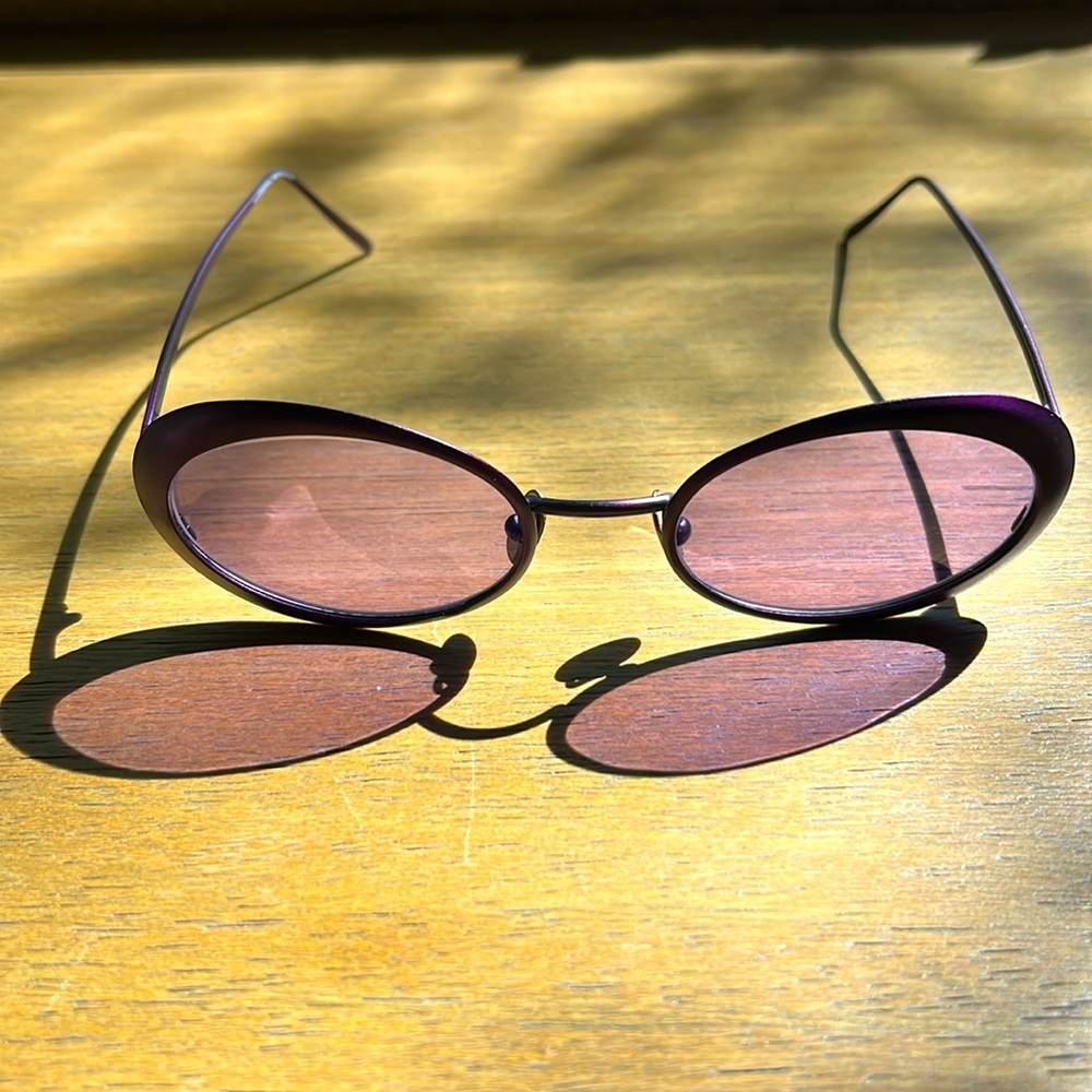 Morgenthal Frederics RARE Ramona Sunglasses Oval Purple Frames & Purple Lenses